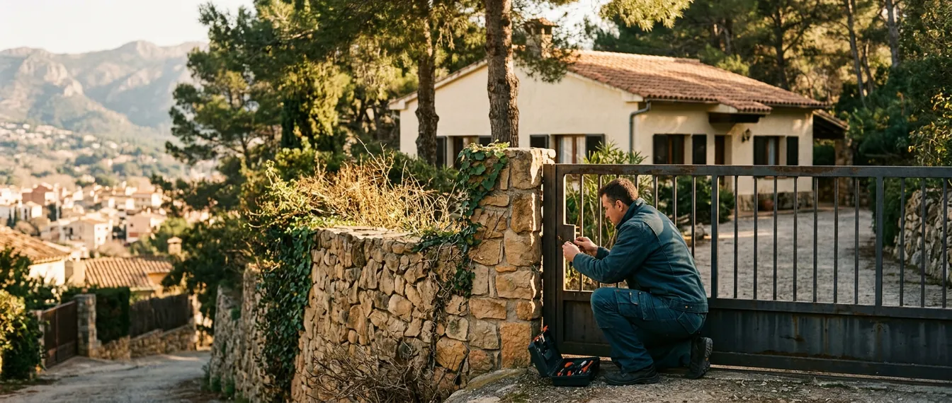 Casa con jardín y verja en una urbanización de montaña cerca de Sabadell